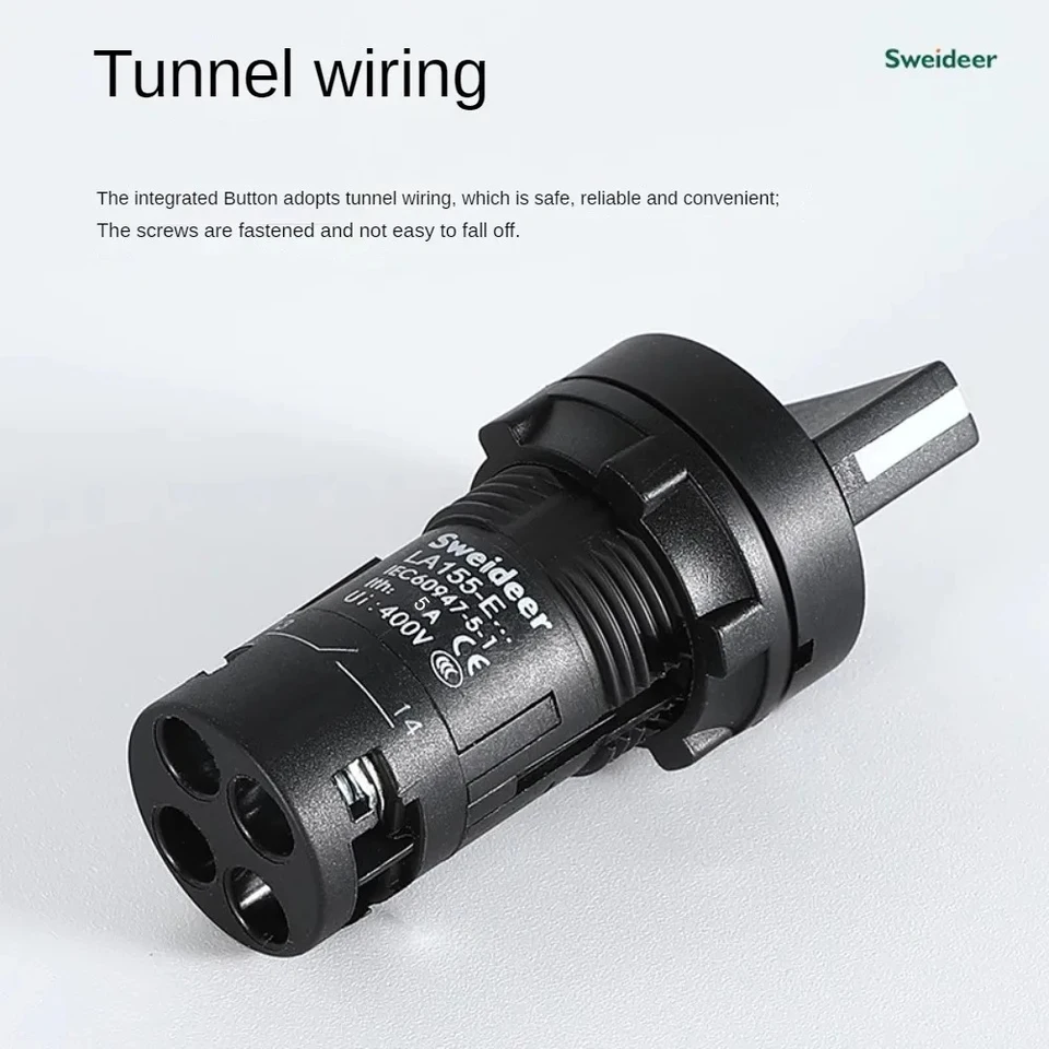 Interrupteur Sélecteur 2 Positions Rond 22 Mm Auto-bloquant Avec 1 NC