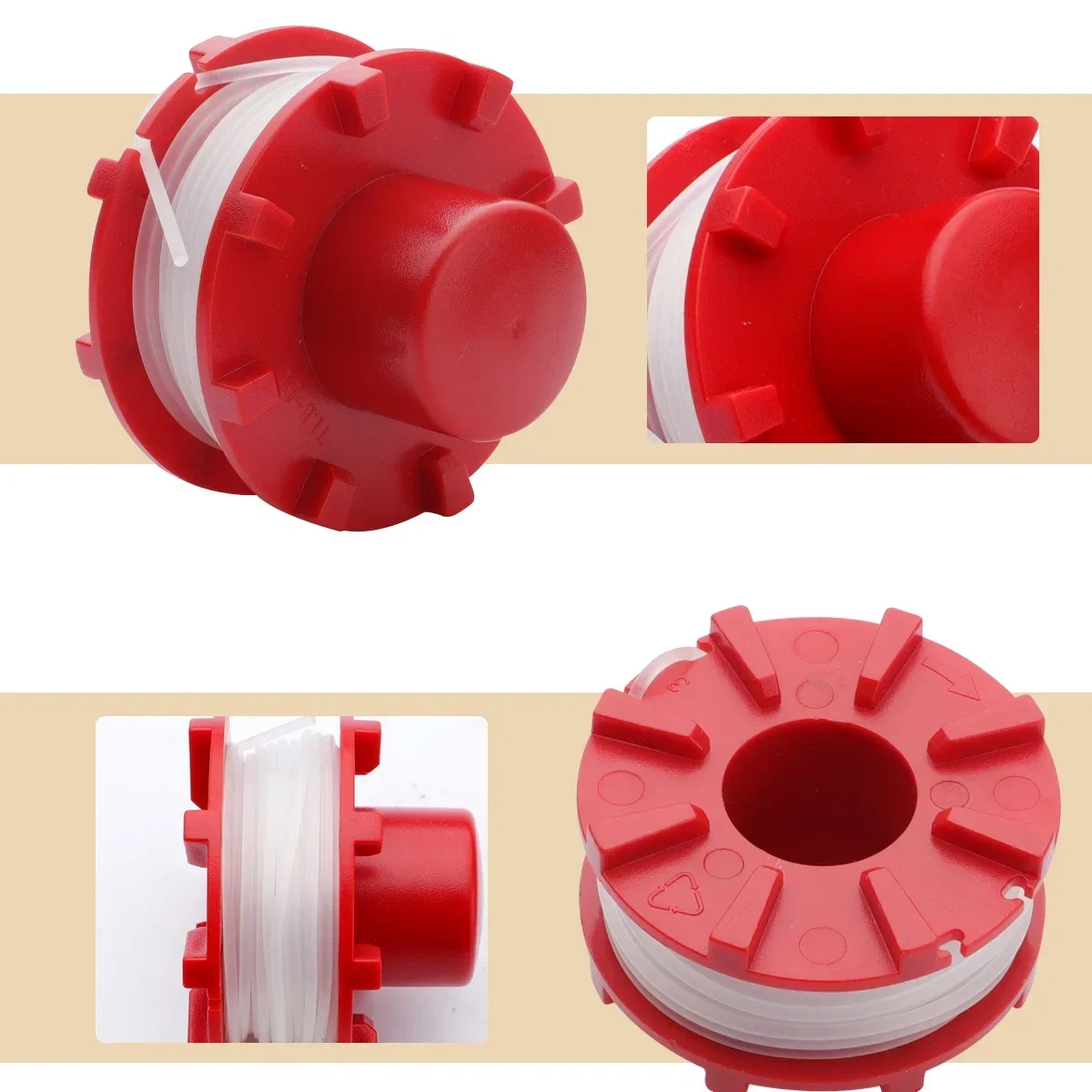 Red Line Spool Trimmer Coil 4 PCS for Einhell Rasentrimmer GE-CT 36/30 Li E SOLO, AGILLO 36/255 BL, AGILLO 18/20