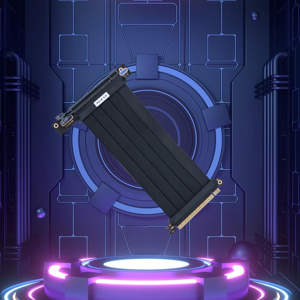 PCI-E 4.0 Riser Cable PCI Express Gen 4 GPU Extension Cord Extension Port 90 Degree Adapter Compatible with RTX4090 RTX4080