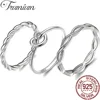 Trumium 925 Sterling Silver Ring Celtic Knot Simple Criss Cross Infinity Wedding Band for Women Jewelry Size 3-12 Rings in Bulk 1