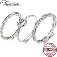 Trumium 925 Sterling Silver Ring Celtic Knot Simple Criss Cross Infinity Wedding Band for Women Jewelry Size 3-12 Rings in Bulk 1