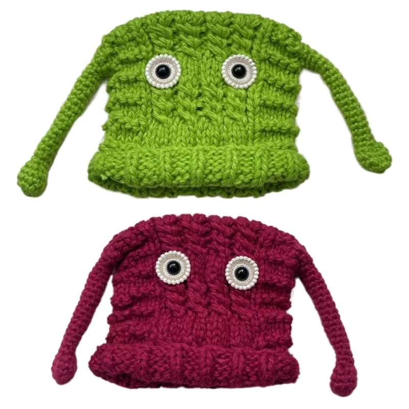 

Вязаная шапка для взрослых, уличная ветрозащитная шапка ручной работы, вязаная крючком для девочек, катание на лыжах