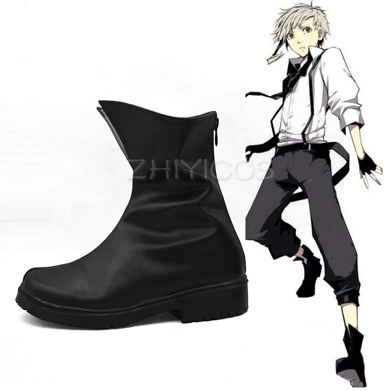 Neue Bungo Stray Dogs Atsushi Cosplay Schuhe Schwarz Halloween Anime Boots 4