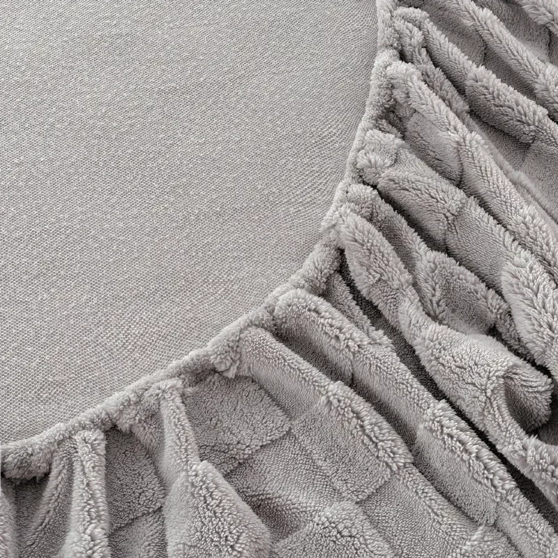 Milk Velvet Fitted Sheet Soft Comfortable Fleece Bed Cover Autumn Winter Mattress Protector Cover Bedsheet Solid Color 5