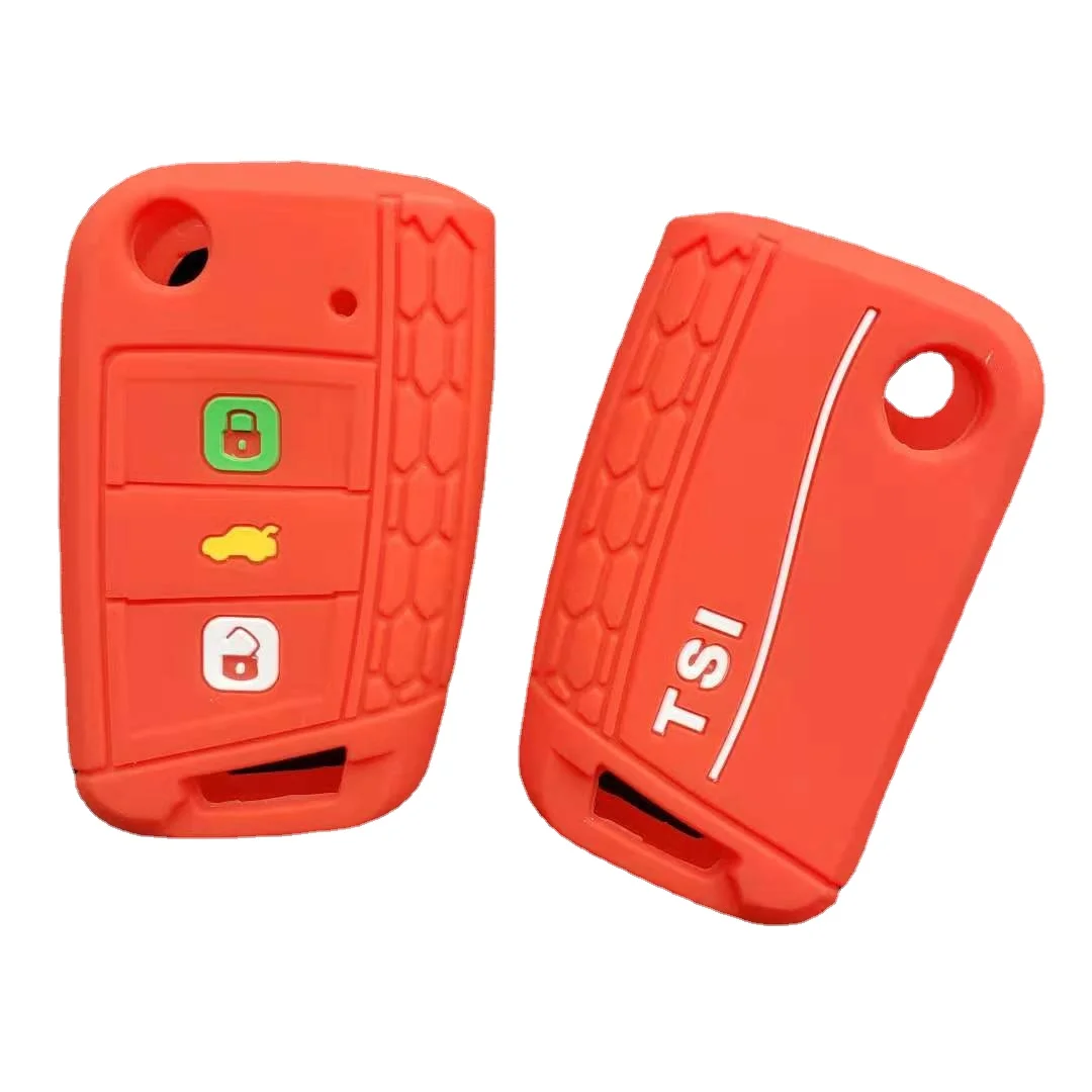 Flip Remote Case Silicone Polo Passat Gol golf 7 MK7 Touran Tiguan For Skoda Rapid Octavia Scout Kodiaq Karoq TSI A7 TSI Chain