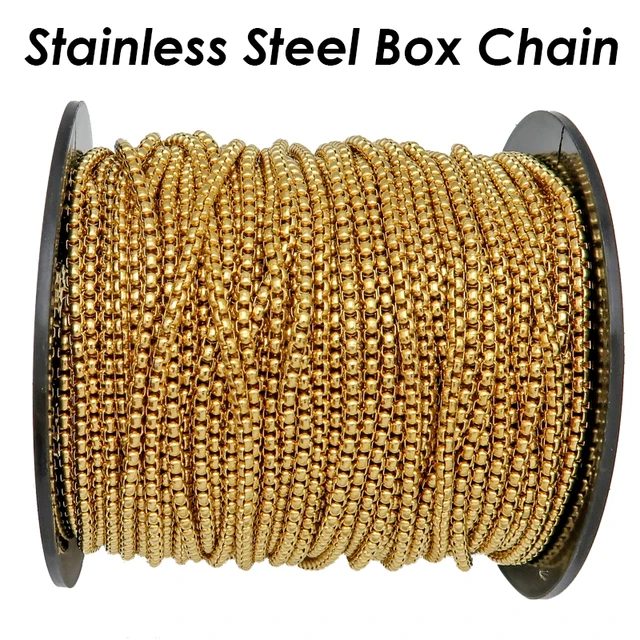 Gold Kette Herren 10 Karat Massiv Gelbgold Box Chain Halskette – 0,6 Mm Stark, Wählbare Länge 16-24 Zoll, Für Frauen & Männer 10 Karat Gelbgold Box Chain Kette 0.6mm 16-24 Zoll Poliert
