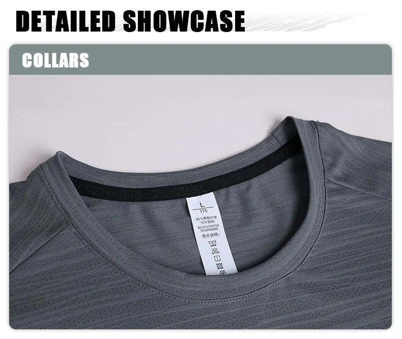 Muscle Training Compression T-shirt Man Running Dry Fit Tee Plain Color Plus Size Gym Men's T-shirts Sports Men Tops Sweatshirt