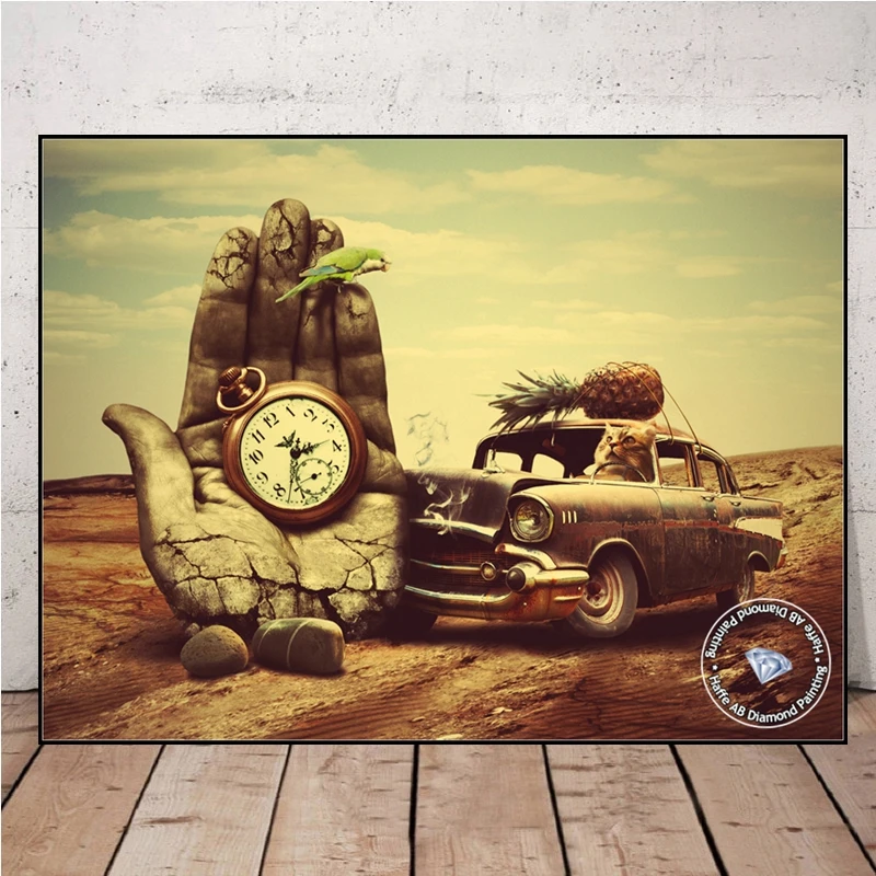 Famous Surrealism By Salvador Dali 5d Diamond Painting AB Full Drills Abstrat Art Picture Mosaic Cross Stitch Living Room Decor diamond painting diamond art painting kit diamond painting set