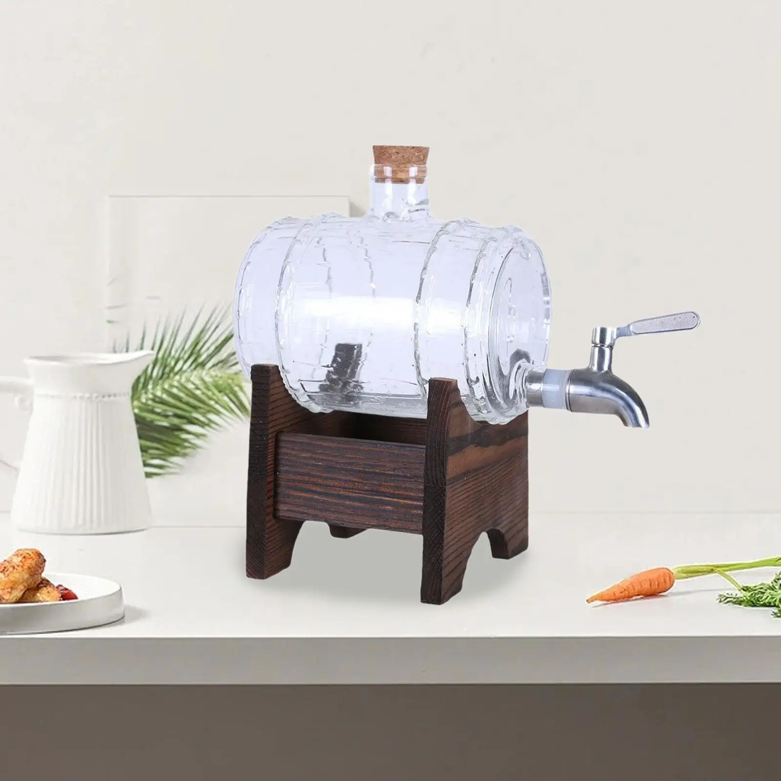 Glass Barrel Storage Container Commercial Beverage Dispenser for Bar Home RV