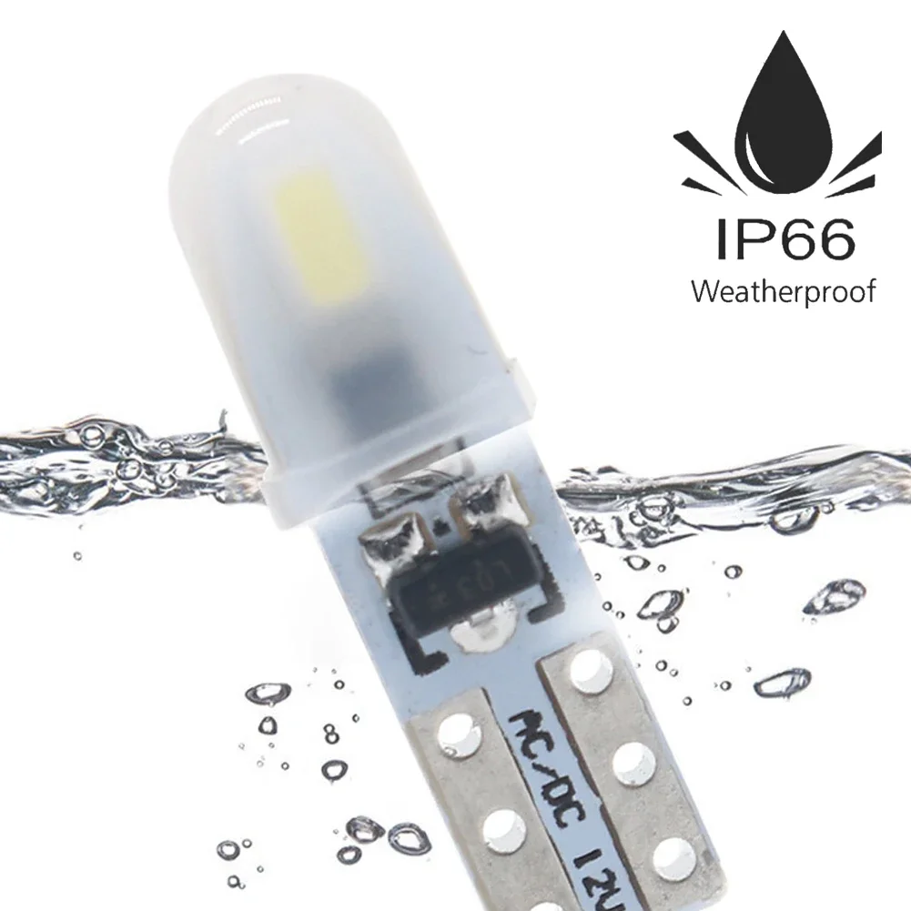 5pcs T5 LED 전구 자동 자동차 대시 보드 조명 계기판 램프 2-3014 SMD 무극성 7 생생한 조명 색상 DC 12V