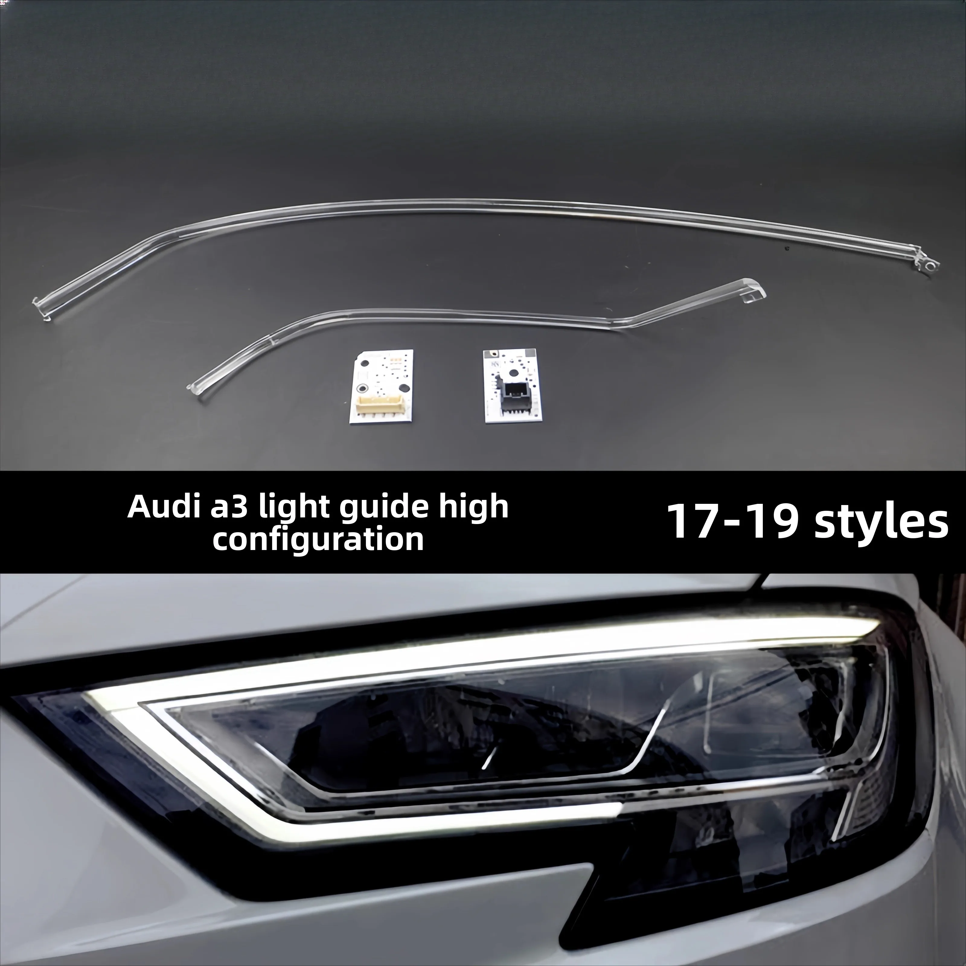 For 2017-2019 Audi A3 high-end LED headlight daytime running light source module angel eye light guide bar headlight tube