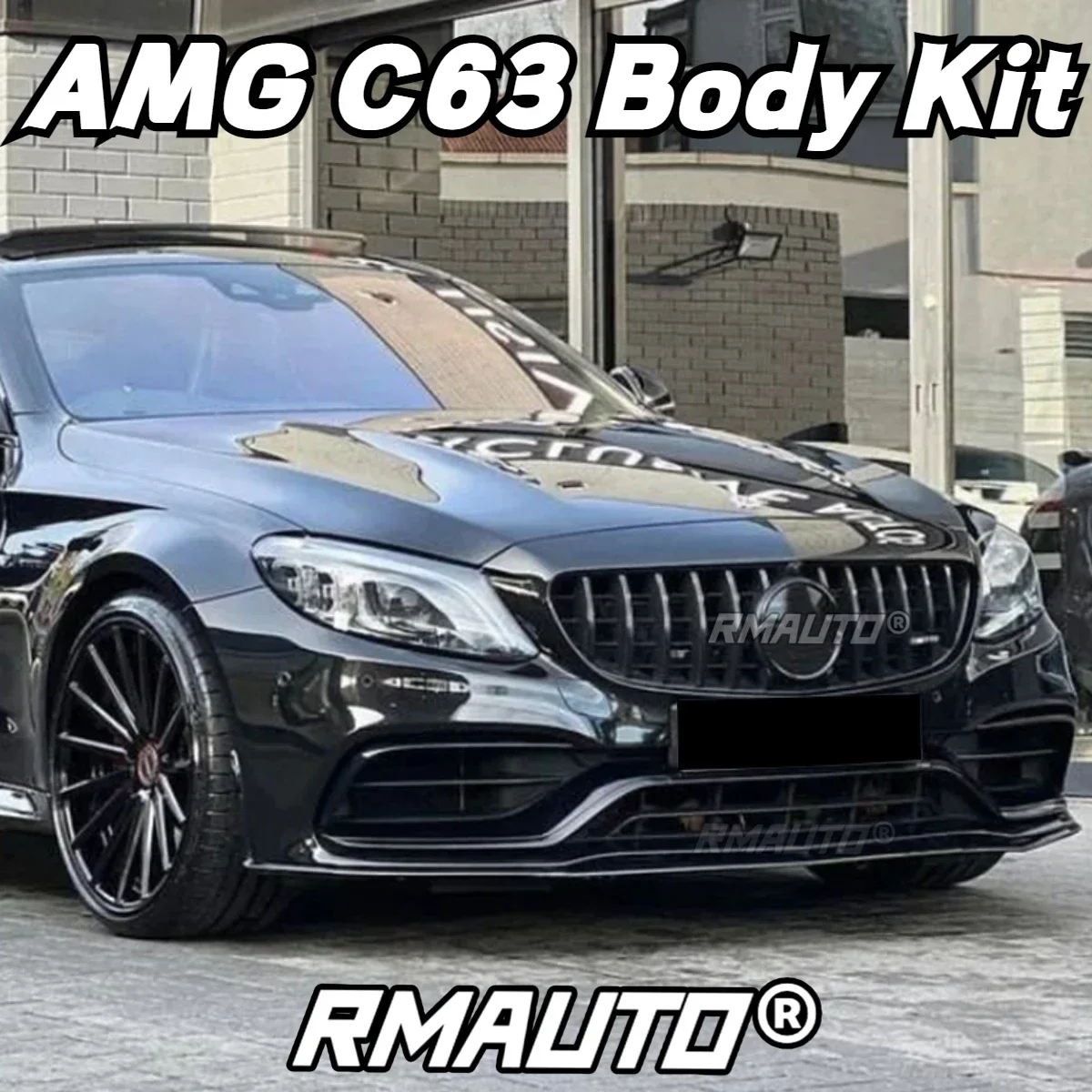 

Real Carbon Fiber C63 Lip Front Bumper Splitter Diffuser Spoiler For Mercedes Benz C63 AMG 2014-2023 Car Accessories Body Kit