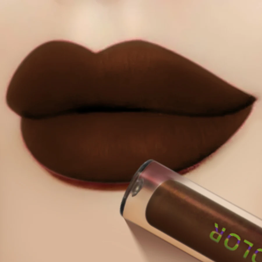 Richly Pigmented Matte Velvet Brown Lip Gloss - Non-Stick, Long Lasting, Velvety Smooth Finish - Hydrating Lip Glaze & Lip Mud M 4