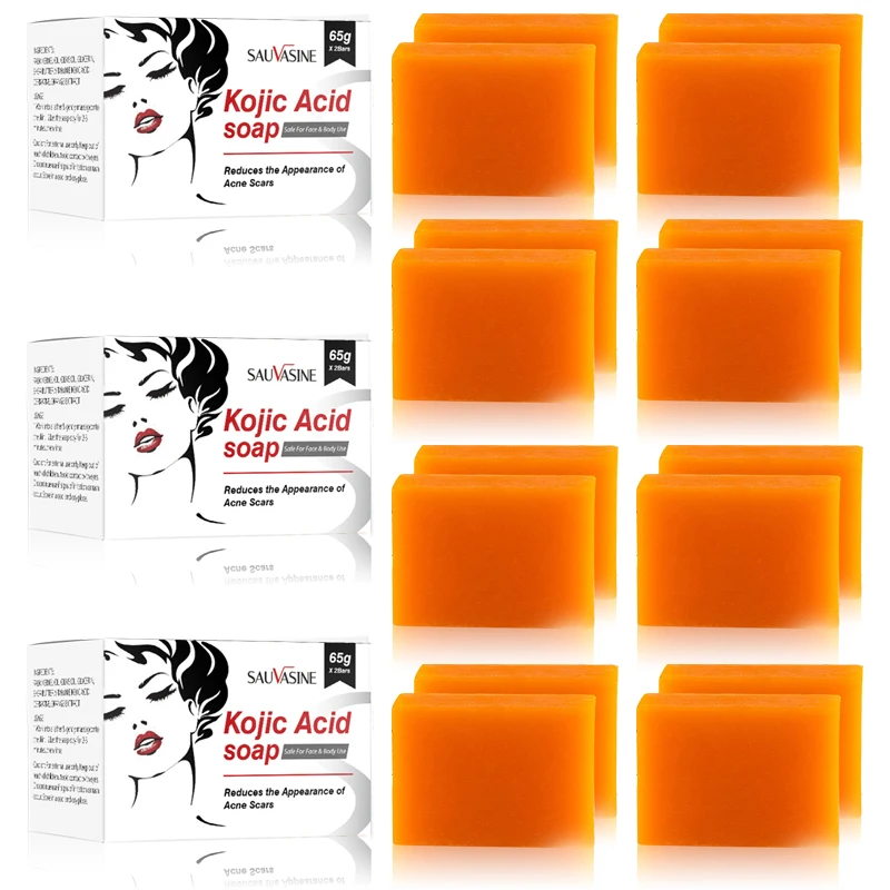 

130g Handmade Whitening Kojic Acid Soap Reduces Dull Skin Acne Scars Brighten Skin Tone Face Care Body Care For Women For Men