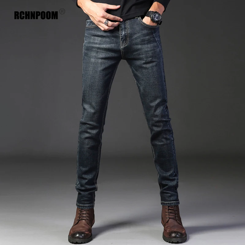 

Men's Stretch Casual Jeans Business Classic Korean Style Fitted Elastic Denim Pants Male Autumn Spring Straight Jeans Trousers