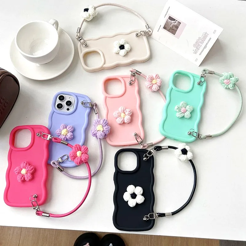 Furry Flower Rope Candy Wave Soft Phone Case