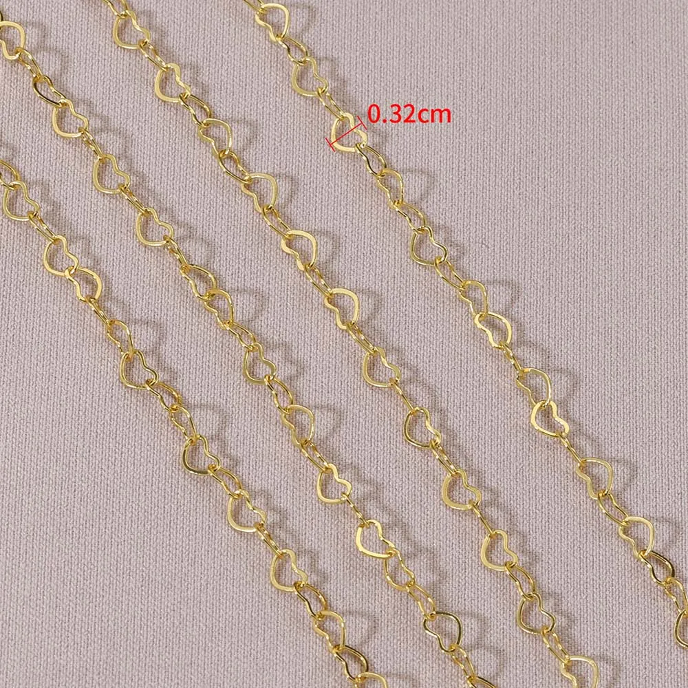1 Meter Metal Love Heart Chain for DIY Jewelry Making and Craft Supplies