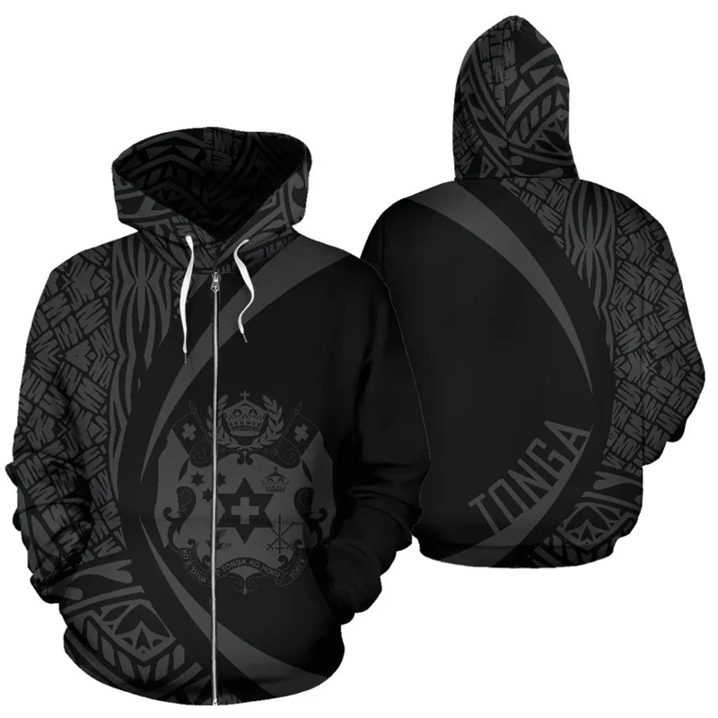 thumbnail image 1 of Sudadera con capucha de estilo polinesio de Tonga, nueva sudadera con capucha con cremallera y estampado completo para hombres y mujeres, camisetas de estilo Harajuku de moda urbana, ropa Y2k, 1 of 5