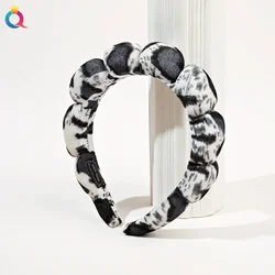 Luxurious Spa Headband for Women - Plush, Ultra-Soft and Versatile Hairband for Skincare, Yoga, and Facial Treatments (Leopard print 2)