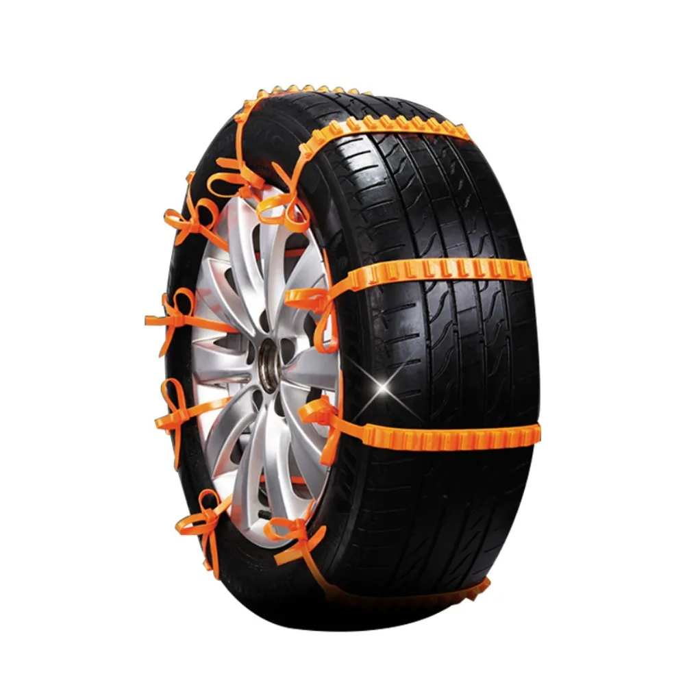 10Pcs Anti Skid Snow Chains Anti Slip Car Winter Tire Wheels Chains 2 Grooves for Winter Outdoor Tire Emergency Car