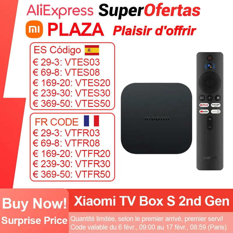 Xiaomi Tv Box S 2Nd Gen, Google Tv Smart Tv Box, Processore Quad-Core 4K Ultra-Hd Dolby Vision Hdr10 + Google Assistant,Bt 5.2