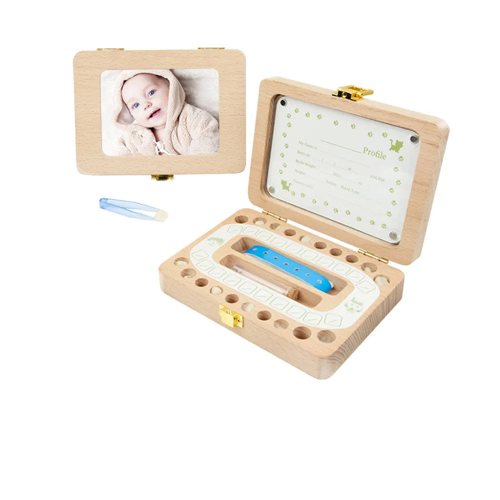 

Wooden Baby Teeth Tooth Preservation Organizer Baby Teeth Hair Child Tooth Collection Box Newborn Milk Teeth Box