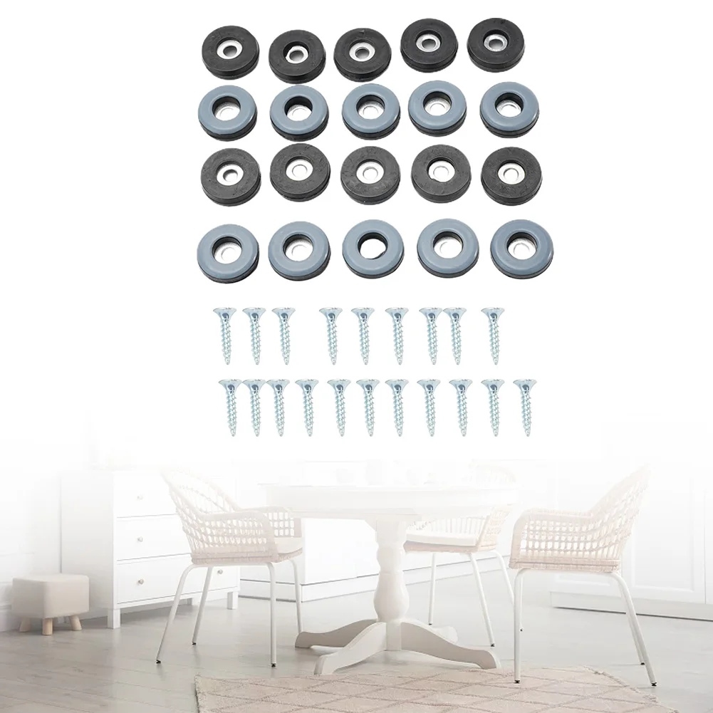 20PCS Furniture Glides With Screws Furniture Sliders Pads Sliding Block Table Chair Leg Mat Floor Protection Pad Sliding Pad