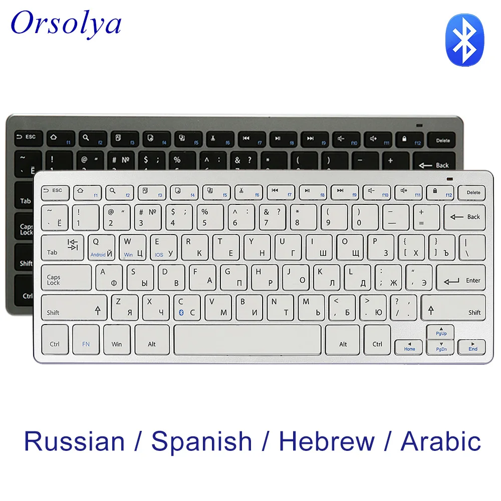 Mini Bluetooth Keyboard Ultra Thin Portable Wireless Keyboard Russian