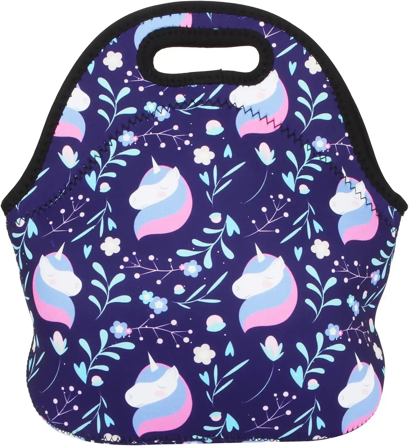 

Неопреновая сумка для ланча фиолетового цвета с милым единорогом