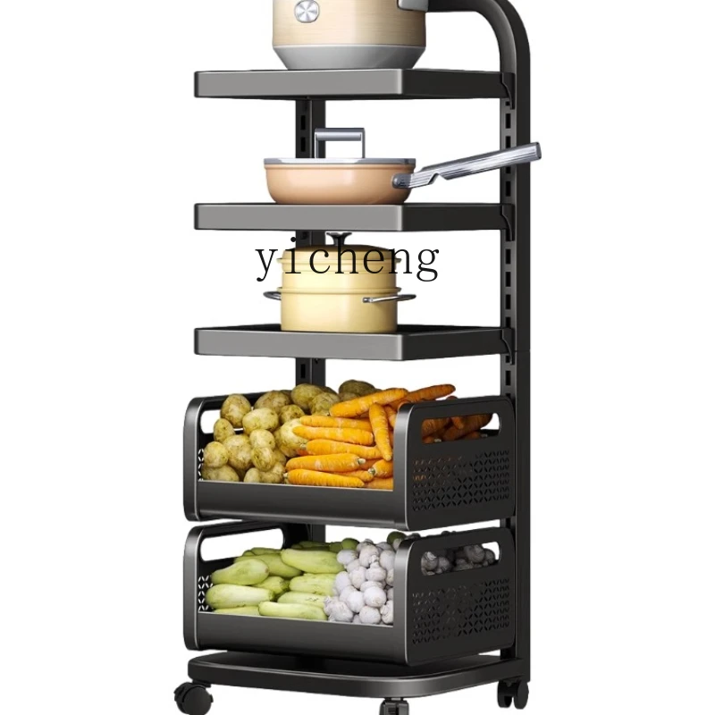 

Xl Kitchen Storage Rack Multi-Tier Movable Fruit and Vegetables Microwave Pot Storage Rack