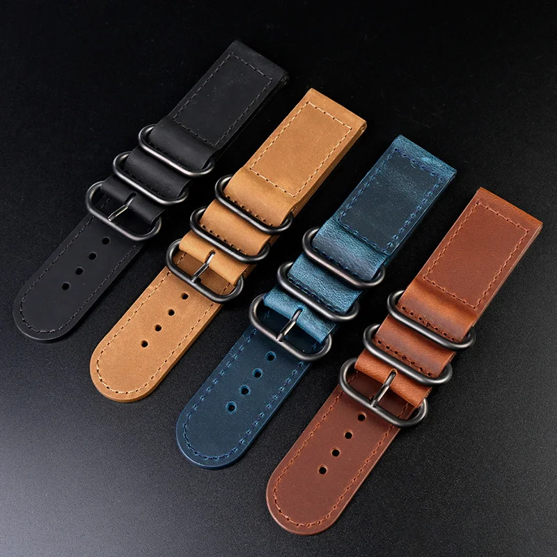 Cinturino In Pelle Di Vacchetta Retrò Per Casio Protrek Series Prg-600/Prg-650/Prw-6600 Prw-60/30 Cinturino Per Bracciale Sportivo All'Aperto 24Mm