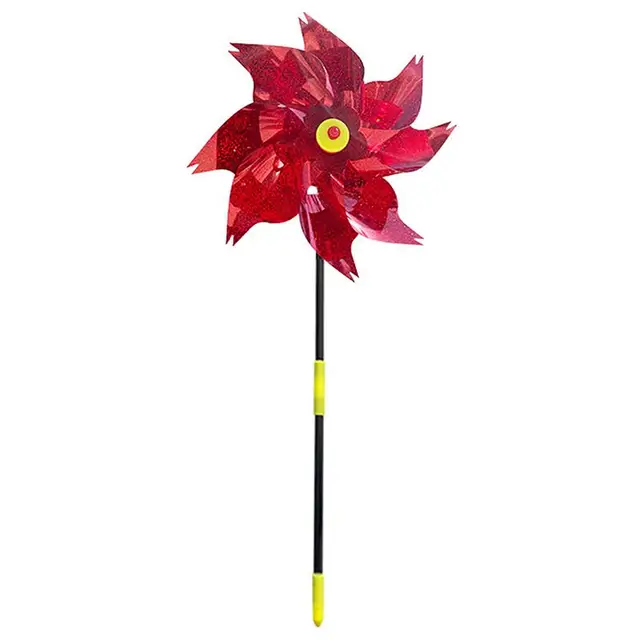 10Db1Pc50Cm Madárcsökkentő Csapok 5 Levelek Fényvisszaverő Szikrázó Madár Szélmalom Védelem A Kerti Növényi Gyep Dekoráció