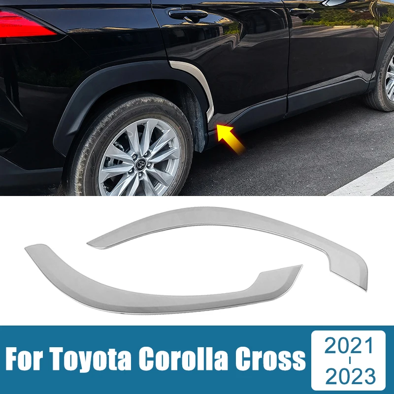 

Для Toyota Corolla Cross XG10 2021 2022 2023 гибридная нержавеющая сталь автомобильная наклейка против царапин автомобильное колесо полоса для бровей