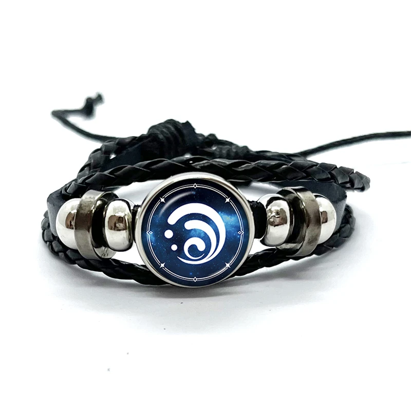 Genshin Impact Game Cosplay Prop Eye of God Water Wind Thunder Fire Rock Ice Element Purple Bracelet Bangle Jewelry Fans Gift 2