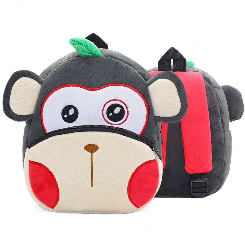 

Fashion 3D Cartoon Monkey Boys School Bags Soft Plush Kids Bag Kindergarten Children Toddler School Backpack for Girls