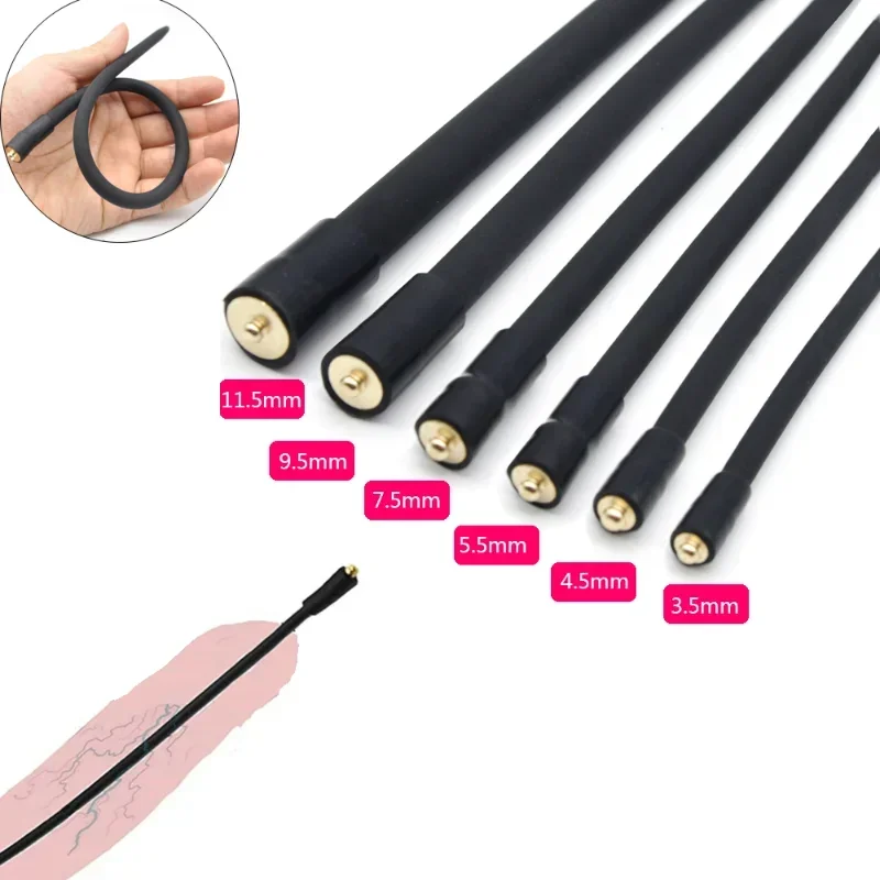 Male 5 Diameters 345mm Silicone Electro Shock Accessory Electric Stimulator Urethral Tube Dilator Penis Plug Sex Toy Man penis sex toys
