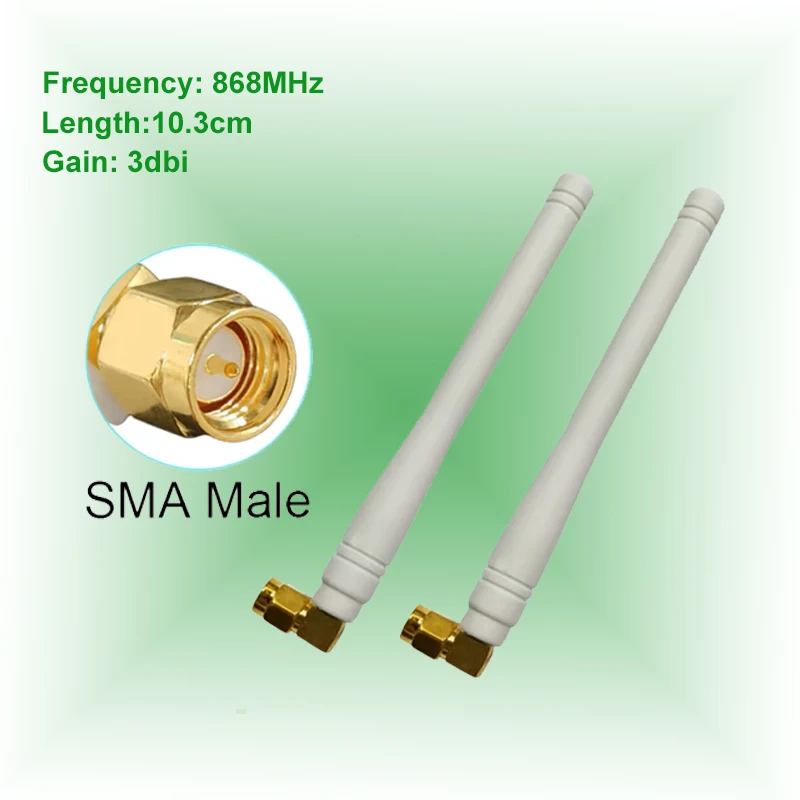 EOTH 2/5pcs 868mhz lora 안테나 SMA lorawan 3dbi 안테나 IoT 장치 게이트웨이 안테나 무선 모듈 안테나 4th rg0.8 피그테일