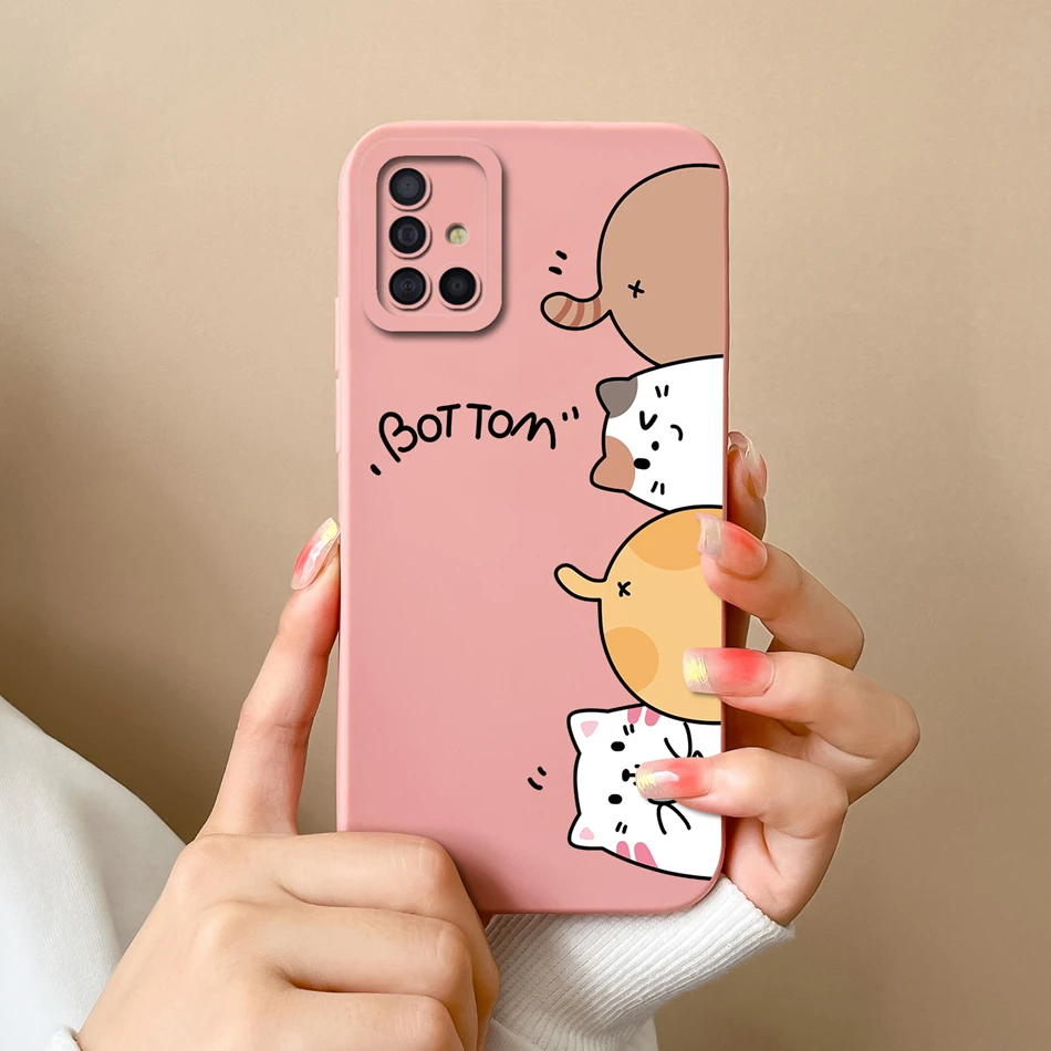 Cartoon Full Protection Liquid Silicone Phone Case, Soft Back Cover