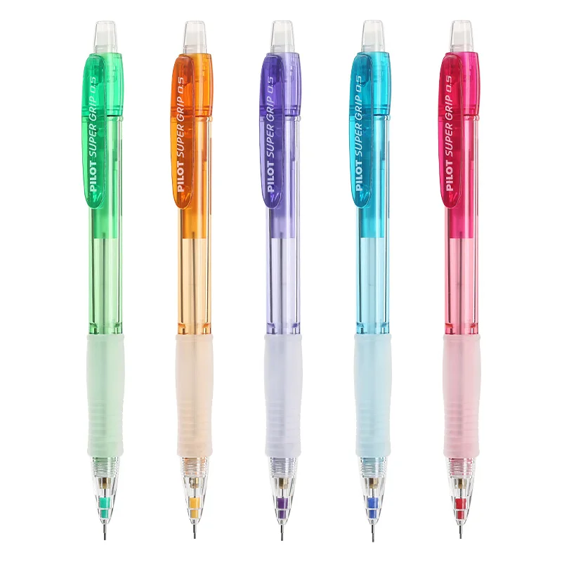 1pc PILOT SUPER GRIP Mechanical Pencil H-185N Color Penholder 0.5mm with Eraser Student Writing Stationery Pencils
