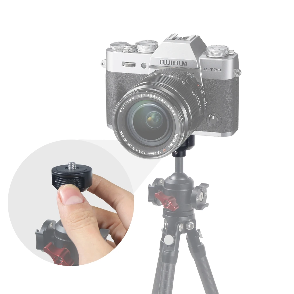 1/4 나사와 1/4 인치 홀 5.5mm 조인트 어댑터, 볼 헤드 삼각대 카메라 휴대폰 셀카봉, 고프로 인스타 360 X3 마운트용 360 스위블