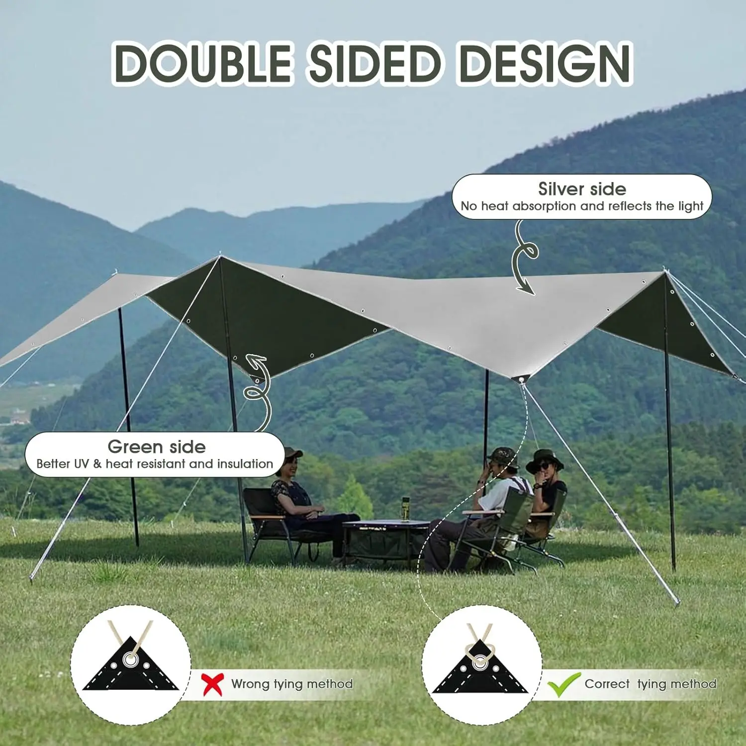 Bâche De Protection Imperméable Eris-car 3x4 M - 260 G/m² - Gris - Oeillets Alu - Neuf