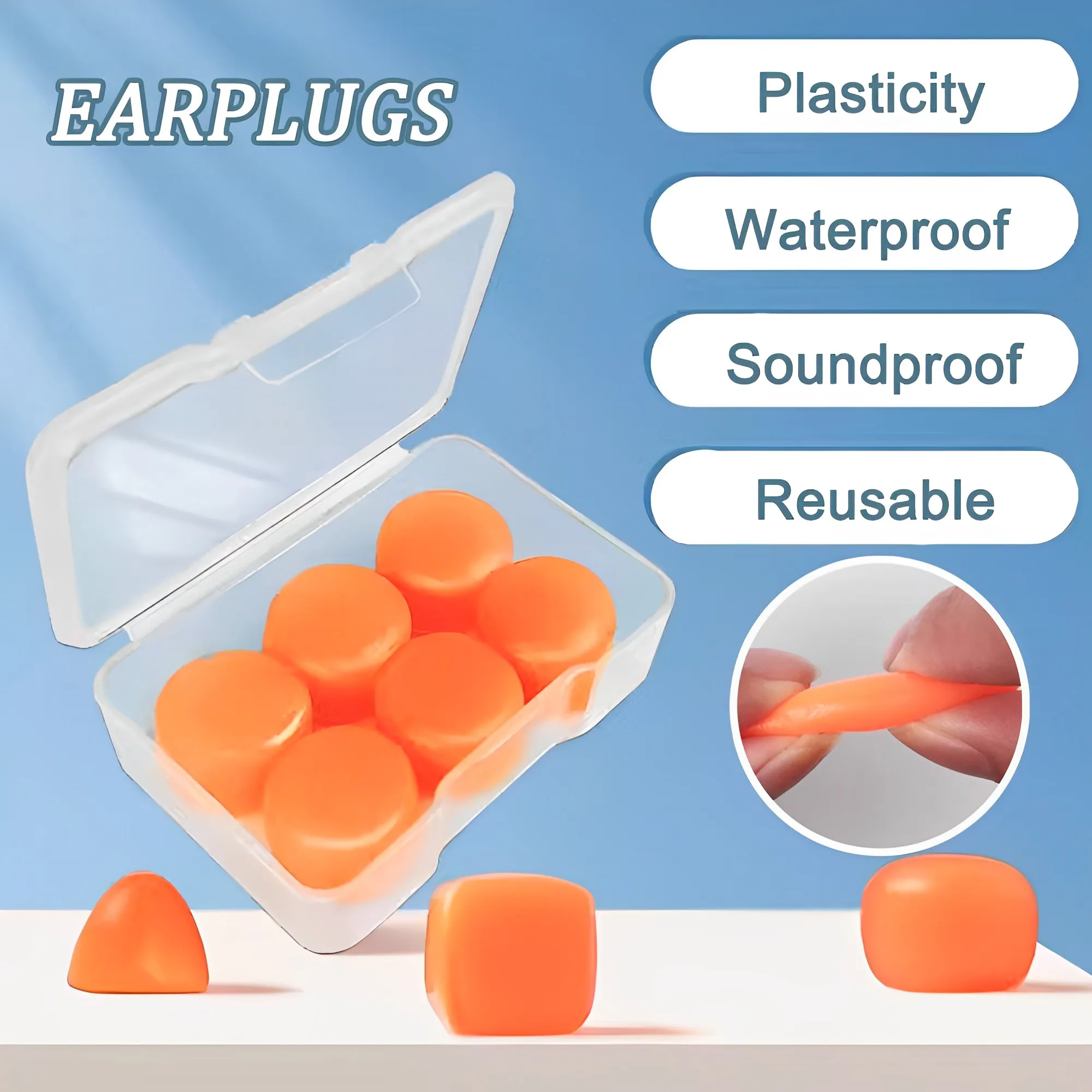 PQ Wax Ear Plugs For Sleep - 50 Silicone Wax Earplugs For Sleeping And