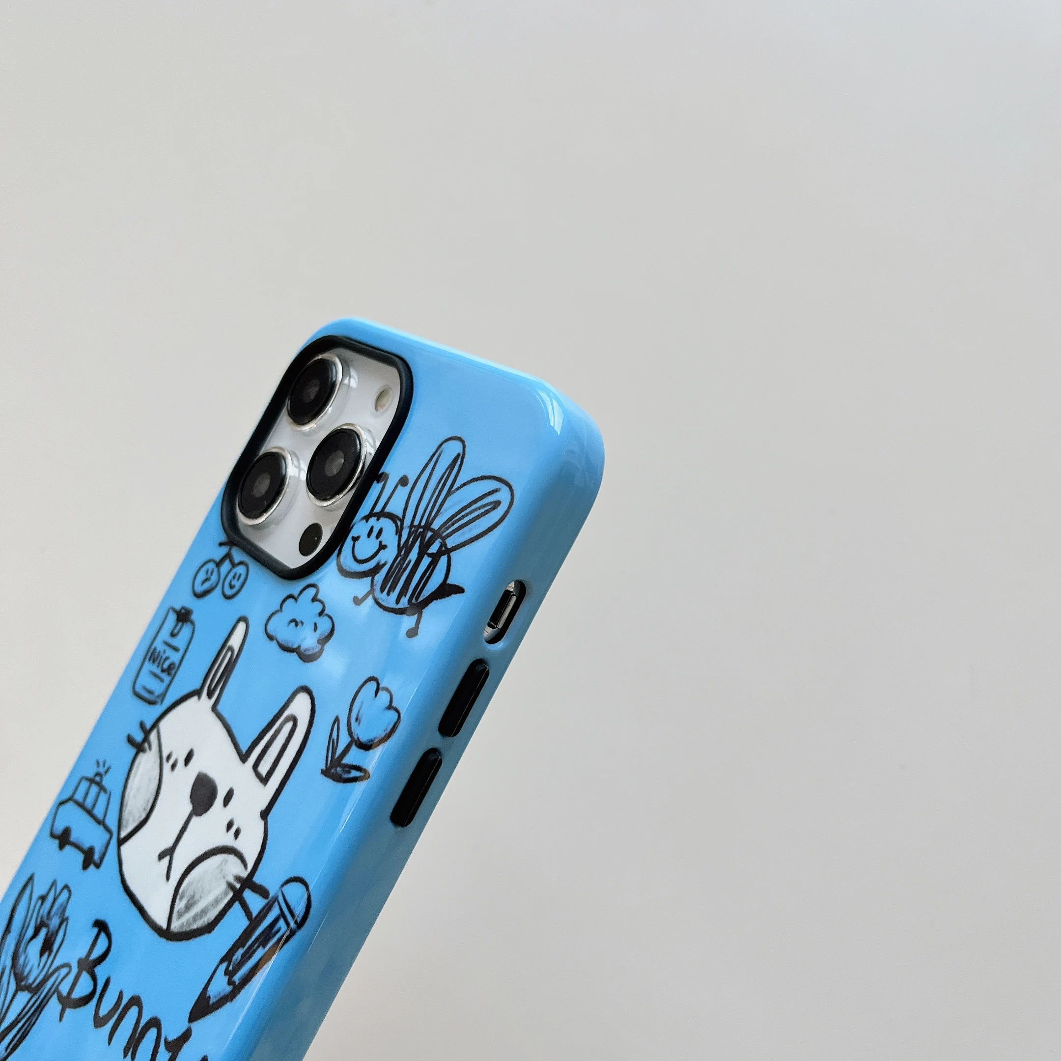 Blue bottomed cat Inclusive Magnetic Phone Case Two-In-One Film Protective Shell For iPhone 15 14 13 12 11 Pro Max Plus Mini