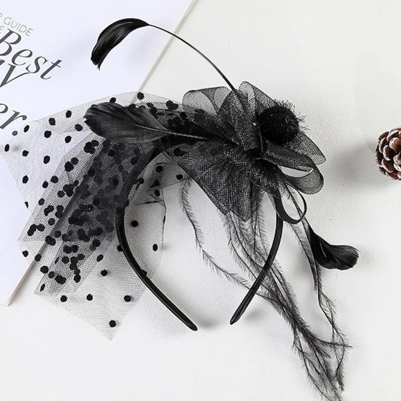 

Delicate Medieval Feather Yarn Hair Hoop Halloween Cosplay Hair Holder Medieval Party Costume Headwear for Women