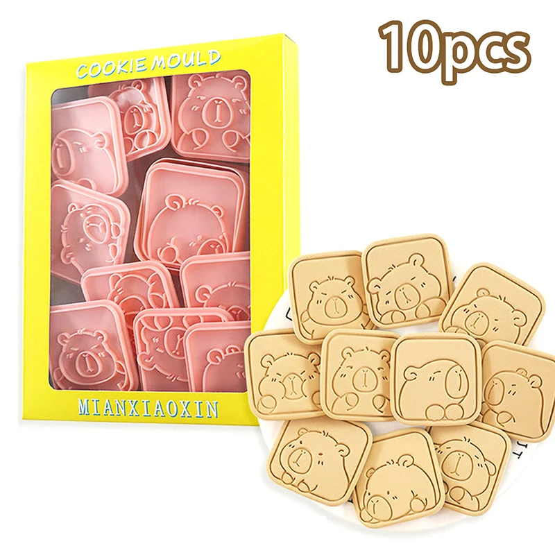 10pcs/set Cartoon Capybara Shaped Cookie Cutter Animal Fondant Biscuit Mold Cake Decoration Tool Kitchen Baking Gadget cookie cutter baking mold cookie mould fondant cutter
