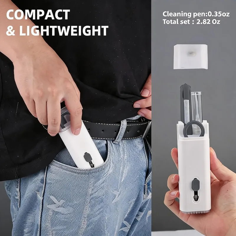 Kit di pulizia tastiera 7-in-1 per laptop con estrattore di tasti, set di spazzole multifunzionali per la pulizia di tastiere, Airpods e telefoni - Image 2