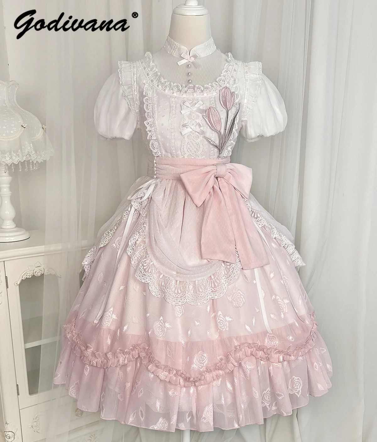 Lolita Elegant Girl OP Dress Super Fairy Lace Sweet Princess