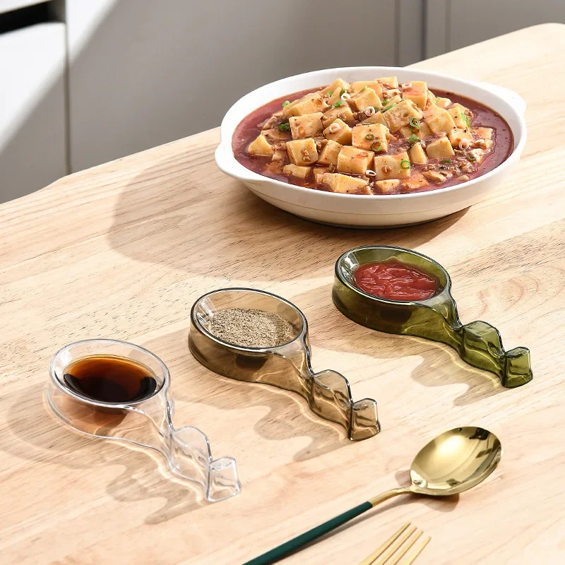 

Luxury Jiaozi Dip Dish Spoon Home Commercial Sauce Oil Dish Table Two-in-one Chopsticks Spoon Bracket Bone Plate
