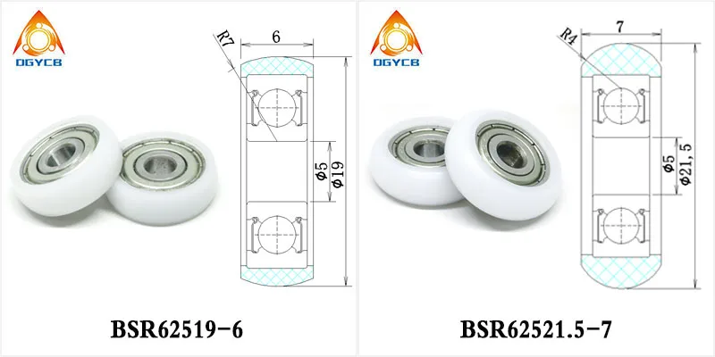 4 Stück 4 x 18 x 5 POM-beschichtete Lagerrolle BSR62418-5 Kunststofflager 4 x 18 x 5 Nylon-Flachführungsrollenrad 18 mm – Detail 7