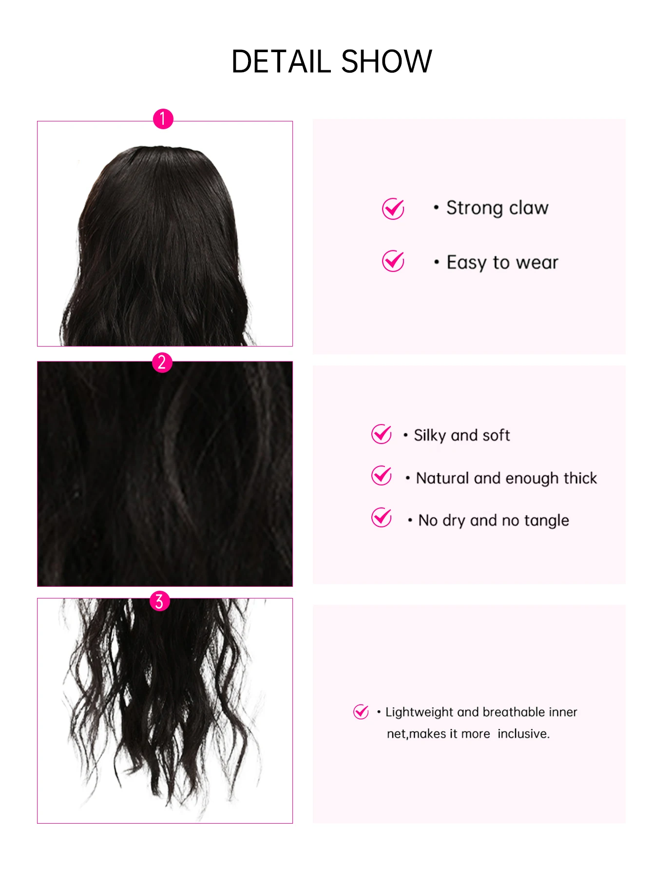 Clip in Ponytail Hair Extension 26 Inch Drawstring Ponytail for Women Long Curly Wavy Multi-color Daily